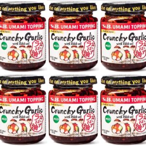 S&B Chili Oil with Crunchy Garlic, 3.88 Ounce (Pack of 6)