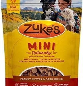 Zuke’s Mini Naturals Dog Training Treats, Peanut Butter – 16 oz (Pack of 2)